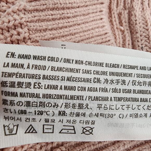 Abercrombie & Fitch Womens Pullover Sweater Large Pink Ribbed Button Detail Knit - Picture 12 of 13